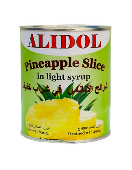 Ananas au sirop ALIDOL 820 g